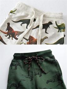 img 3 attached to 👖 AQEACARMON Boys' Toddler Dinosaur Drawstring Sweatpants in Clothing