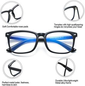 img 1 attached to 👓 Bouryo Computer Blue Light Blocking Glasses for Women: Classic Square Frame Anti Blue Ray Computer Game Eyewear - Leopard Black