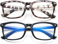 👓 bouryo computer blue light blocking glasses for women: classic square frame anti blue ray computer game eyewear - leopard black logo