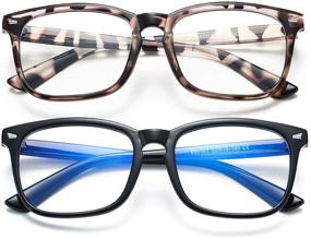 img 4 attached to 👓 Bouryo Computer Blue Light Blocking Glasses for Women: Classic Square Frame Anti Blue Ray Computer Game Eyewear - Leopard Black