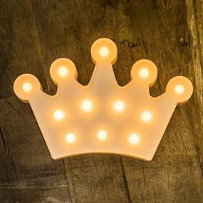 img 1 attached to Foaky LED Letter Lights Sign - Light Up Letters for Night Light 🔆 Wedding/Birthday Party - Battery Powered Christmas Lamp - Home Bar Decoration in White Crown