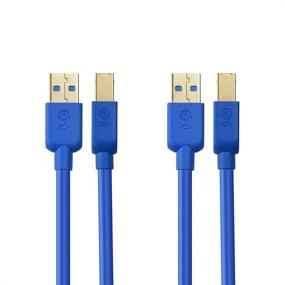 img 4 attached to Кабель с коротким шнуром USB 3.0 Cable Matters в двух экземплярах - синего цвета (USB 3 Cable, USB 3.0 A to B Cable) - 3 фута.