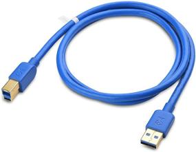 img 2 attached to Кабель с коротким шнуром USB 3.0 Cable Matters в двух экземплярах - синего цвета (USB 3 Cable, USB 3.0 A to B Cable) - 3 фута.