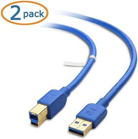 img 3 attached to Кабель с коротким шнуром USB 3.0 Cable Matters в двух экземплярах - синего цвета (USB 3 Cable, USB 3.0 A to B Cable) - 3 фута.