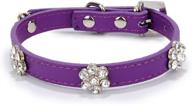 stylish aolove pet collars: sparkling rhinestones & adjustable pu leather for cats, puppies, and small dogs логотип