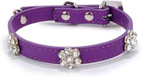 img 4 attached to Stylish Aolove Pet Collars: Sparkling Rhinestones & Adjustable PU Leather for Cats, Puppies, and Small Dogs