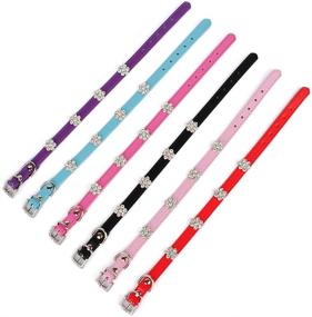 img 2 attached to Stylish Aolove Pet Collars: Sparkling Rhinestones & Adjustable PU Leather for Cats, Puppies, and Small Dogs