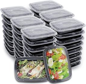 img 4 attached to 🍱 Convenient 50-pack Meal Prep Containers with Lids - 26 oz Size, Stackable, Microwave/Dishwasher/Freezer Safe