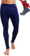 🧦 merino.tech men's merino wool base layer bottom pants 100% merino wool midweight thermal underwear long johns + wool socks: optimal warmth and comfort логотип