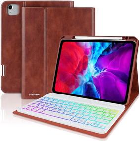 img 4 attached to 💻 Slim Smart Cover Keyboard Case for iPad Air 4th Generation 2020/ iPad Pro 11" (2020/2018), Detachable Keyboard with Pencil Holder, for 10.9-inch iPad/ 11-inch iPad Pro