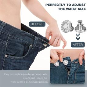 img 2 attached to 💎 8 Pack Detachable Reusable Jean Replacement Buttons - 17mm Instant Button - No Sew Button for Jeans, Jackets, Hats, Suits, Pants, Bags