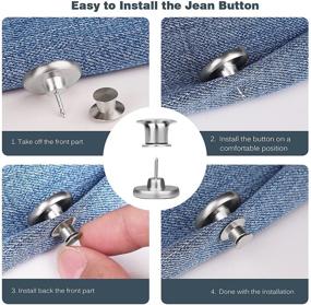 img 1 attached to 💎 8 Pack Detachable Reusable Jean Replacement Buttons - 17mm Instant Button - No Sew Button for Jeans, Jackets, Hats, Suits, Pants, Bags