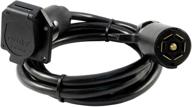 curt 56080 7-футовый продления провода для прицепа с 7 штырьками для грузовика, сторона автомобиля, черный логотип