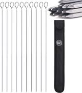 grillers choice kabob skewers: set of 14, 15-inch shish kabob skewers for grilling, premium type 440 stainless steel construction for superior strength and durability logo