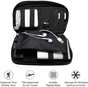 img 2 attached to 🔌 Black Cord, Cable, and Accessories Case - Zero Grid Electronics Travel Organizer