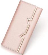 women's large trifold leather clutch wallets with card slots - stylish purses for women logo