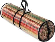 🎁 zober christmas wrapping paper storage bag - holds 14 to 20 standard rolls up to 40 inches - slim underbed wrapping paper storage container or closet organizer for gift wrap - black logo