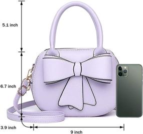 img 2 attached to Bowknot Handbag Leather Shoulder Top Handle Women's Handbags & Wallets