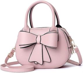 img 4 attached to Bowknot Handbag Leather Shoulder Top Handle Women's Handbags & Wallets