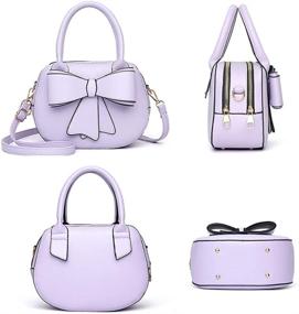 img 3 attached to Bowknot Handbag Leather Shoulder Top Handle Women's Handbags & Wallets