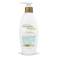 🥥 ogx quenching coconut curls frizz-defying curl styling milk, nourishing leave-in hair treatment with coconut oil, citrus oil & honey, paraben-free and sulfated-surfactants free, 6 fl oz logo
