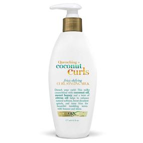 img 4 attached to 🥥 OGX Quenching Coconut Curls Frizz-Defying Curl Styling Milk, Nourishing Leave-In Hair Treatment with Coconut Oil, Citrus Oil & Honey, Paraben-Free and Sulfated-Surfactants Free, 6 fl oz