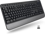 🔑 enhanced x9 performance multimedia usb wireless keyboard - seize control of your media - full size keyboard with wrist rest and 114 keys (10 media and 14 shortcut keys) - wireless keyboard for pc and chrome logo