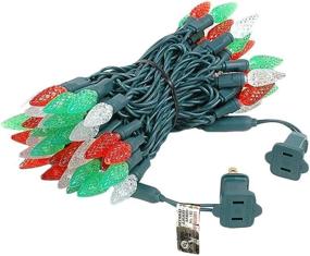 img 1 attached to 🎄 Commercial Grade 70 Light C6 LED Christmas Mini Light Set - Red/Green/Pure White - 24ft Green Wire - Outdoor String Lights