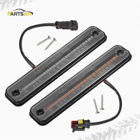 img 3 attached to 🚗 Enhance Your Hummer H2 with Partsam Full LED Side Marker Lights Kit - Clear Lens, 144 SMD LED, 2 Amber & 2 Red, Compatible With 2003-2009 Models