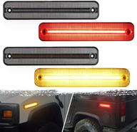 🚗 enhance your hummer h2 with partsam full led side marker lights kit - clear lens, 144 smd led, 2 amber & 2 red, compatible with 2003-2009 models logo