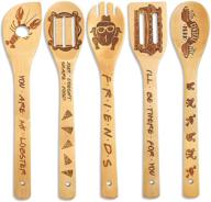 friends wooden spoons set: authentic friends tv show merchandise for cooking and kitchen decor - 5pcs housewarming gifts logo