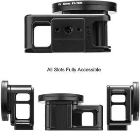 img 2 attached to 📷 Luxebell Aluminium Alloy Skeleton Case for Gopro Hero 7 6 5 Black Camera with 52mm Uv Filter - Solid & Protective C500 Updated Version (Black)