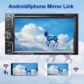 img 2 attached to 🚗 Автомагнитола Camecho Double Din на Android с экраном сенсорного типа 6,2 дюйма, DVD/CD-проигрывателем, навигацией GPS, WiFi, Bluetooth и поддержкой камеры заднего вида.