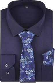 img 3 attached to 👔 Men's Regular Button Shirt with Matching Handkerchief - XTAPAN Clothing for a Stylish Look