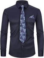 👔 men's regular button shirt with matching handkerchief - xtapan clothing for a stylish look logo