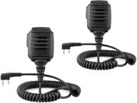 waterproof shoulder mic for retevis & baofeng walkie talkies - compatible with bf-f8hp, uv-5r, h-777, rt19, rt21, rt22, rt27, rt-5r, and arcshell ar-5 two way radios (2 pack) logo