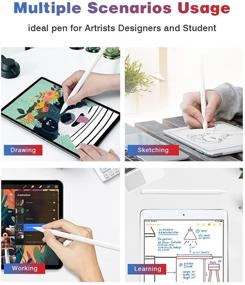 img 1 attached to 🖊️ Stylus Pen for iPad with Palm Rejection - Compatible with (2018-2021) Apple Stylus iPad, Tilt Function, Magnetic Attachment, Power Display & Remote Control