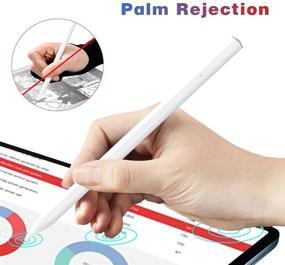 img 2 attached to 🖊️ Stylus Pen for iPad with Palm Rejection - Compatible with (2018-2021) Apple Stylus iPad, Tilt Function, Magnetic Attachment, Power Display & Remote Control