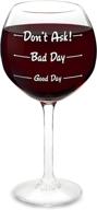 🍷 bigmouth inc 'how was your day?' wine glass: the perfect gift for wine enthusiasts and a fun novelty addition to your collection логотип