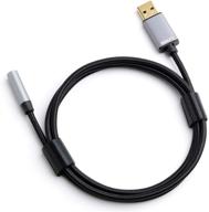 lzyco 4ft usb to audio jack adapter cable with external stereo sound card - includes one 3.5mm aux trrs jack (grey) - not compatible with tvs or cars logo