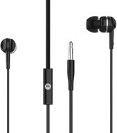 🎧 motorola pace 105 wired earphones: in-ear headphones with microphone, volume control, and noise cancelling - black logo