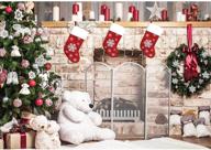 🎄 haboke 7x5ft soft fabric christmas fireplace backdrops: immersive xmas tree sock gift decorations for memorable family photos logo