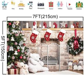 img 2 attached to 🎄 Haboke 7x5ft Soft Fabric Christmas Fireplace Backdrops: Immersive Xmas Tree Sock Gift Decorations for Memorable Family Photos