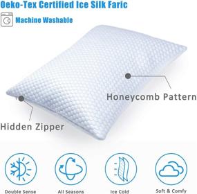 img 3 attached to 🌬️ 2-Pack Cooling Pillow Cases for Night Sweats and Hot Flashes - Breathable Soft Ice Silk Pillowcases for Sleeping, Q-Max 0.4 Cooling Covers with Hidden Zipper, Machine Washable - Standard Size 20" x 26