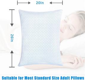 img 1 attached to 🌬️ 2-Pack Cooling Pillow Cases for Night Sweats and Hot Flashes - Breathable Soft Ice Silk Pillowcases for Sleeping, Q-Max 0.4 Cooling Covers with Hidden Zipper, Machine Washable - Standard Size 20" x 26