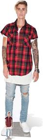 img 1 attached to 👨 Life-size Celebrity Stand-In - Justin Bieber (Red Plaid Shirt) Cardboard Cutout Stand-Up by Star Cutouts - 67'' x 25''