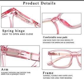 img 1 attached to 👓 JOSCHOO 4 Pack Reading Glasses: Blue Light Blocking Readers for Women and Men with Spring Hinge - Ideal for Computer Reading