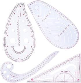 img 4 attached to 🧵 Инструменты для моделирования MIUSIE Fashion Design Pattern - 4 стиля мягких инструментов для шитья на основе шаблонов - практический набор измерительных линеек для создания шаблонов, рукоделия и вышивки.