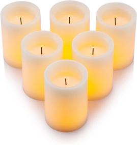 img 1 attached to 🕯️ Set of 6 Flameless Flickering LED Candles with Remote Control Timer - Real Wax, Battery Operated, Ivory Color