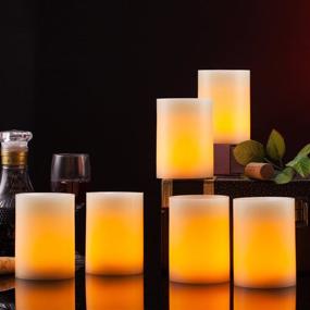 img 2 attached to 🕯️ Set of 6 Flameless Flickering LED Candles with Remote Control Timer - Real Wax, Battery Operated, Ivory Color